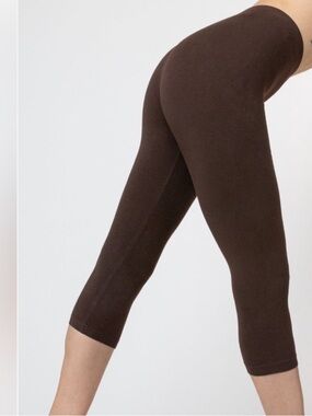 Los Angeles Apparel Brown Cropped Capri Leggings